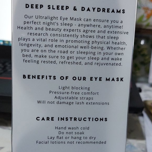 Bucky Ultralight Collection Contoured Travel and Sleep Eye Mask Vacay Mode Vacat - Picture 3 of 9